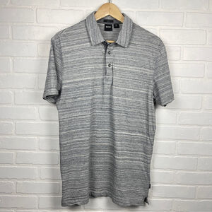Hugo BOSS Men's Gray Polo Shirt Slim Fit size Large heather grey lightweight